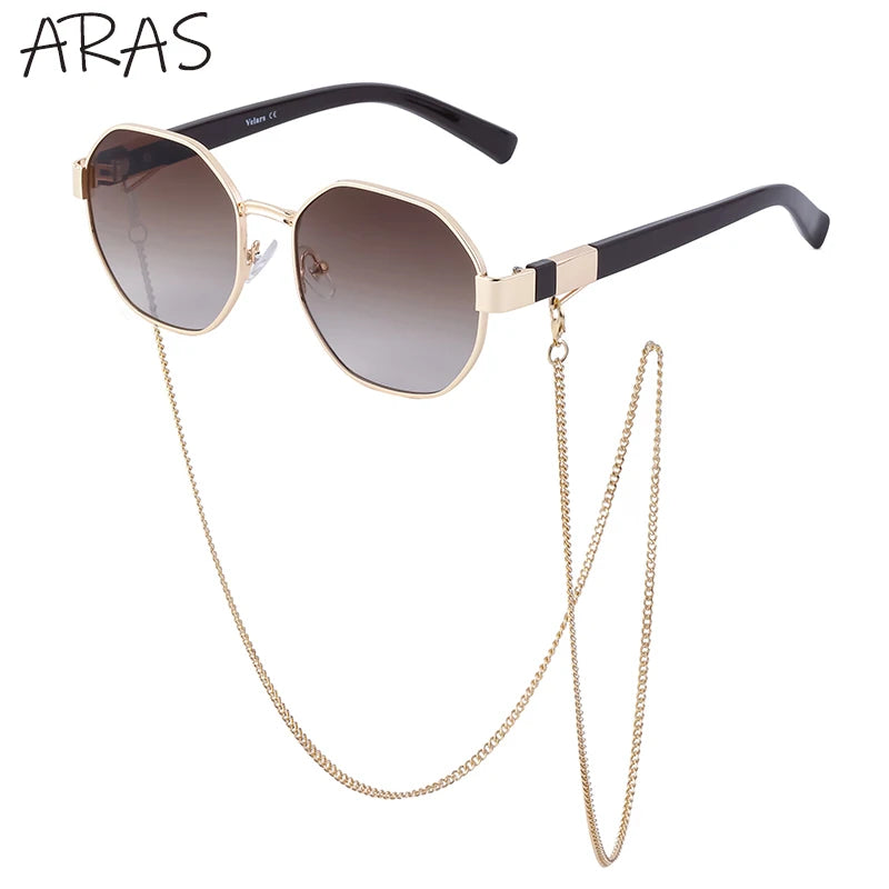 Lunettes de Soleil Octogonales & Chaîne
