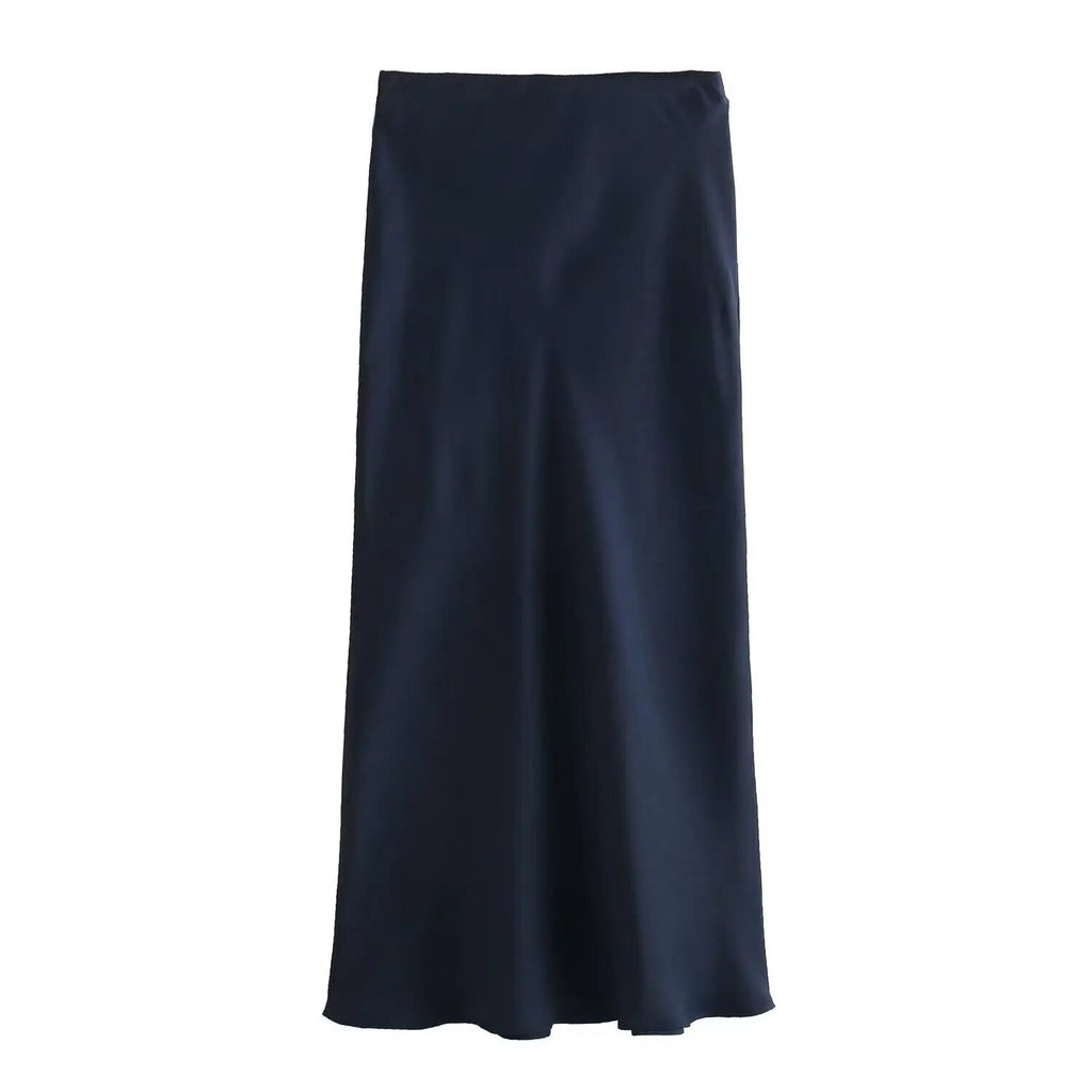 Jupe Midi Satin Élégante