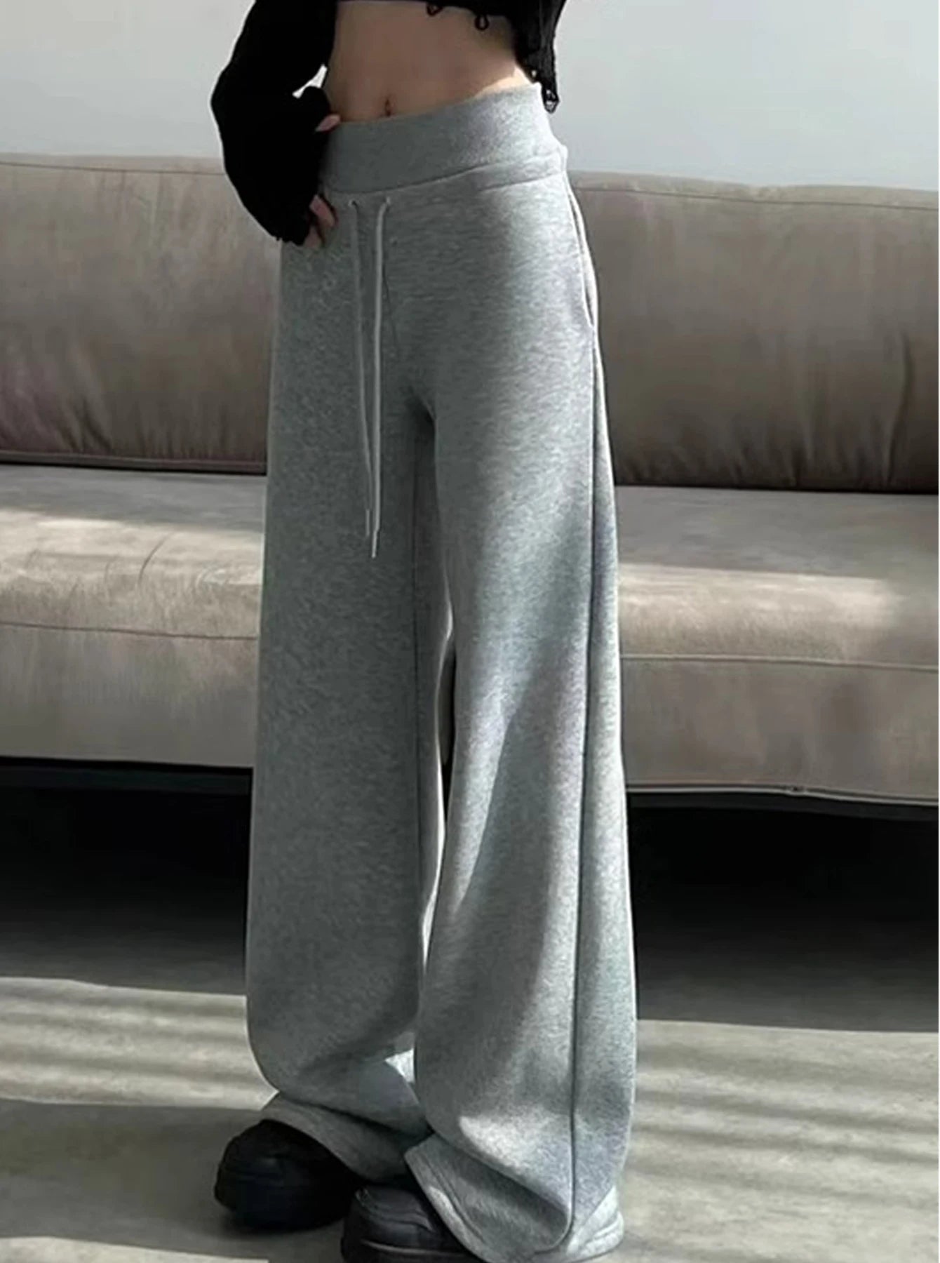 Pantalon Large Gris Sport & Style