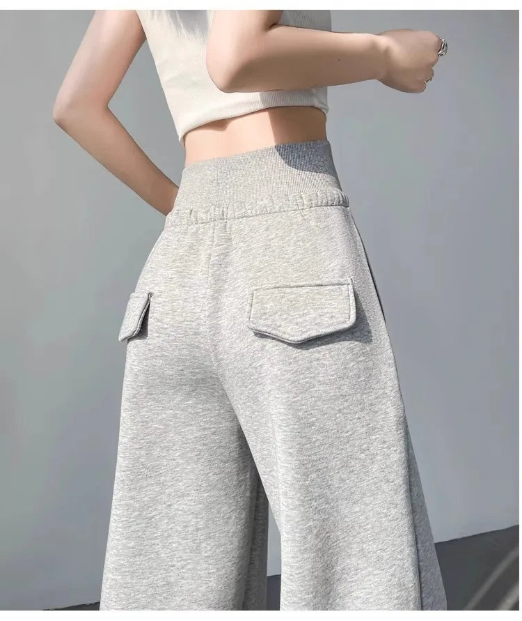 Pantalon Large Gris Sport & Style