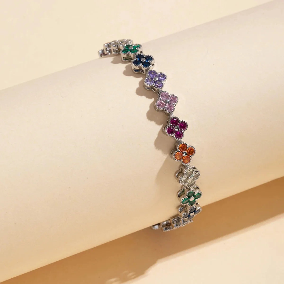 Bracelet Fleur Dorée Zircon