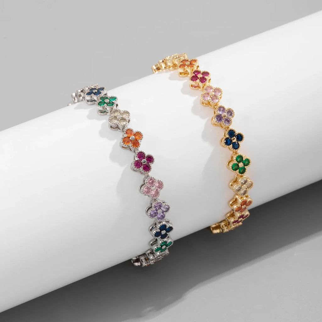 Bracelet Fleur Dorée Zircon