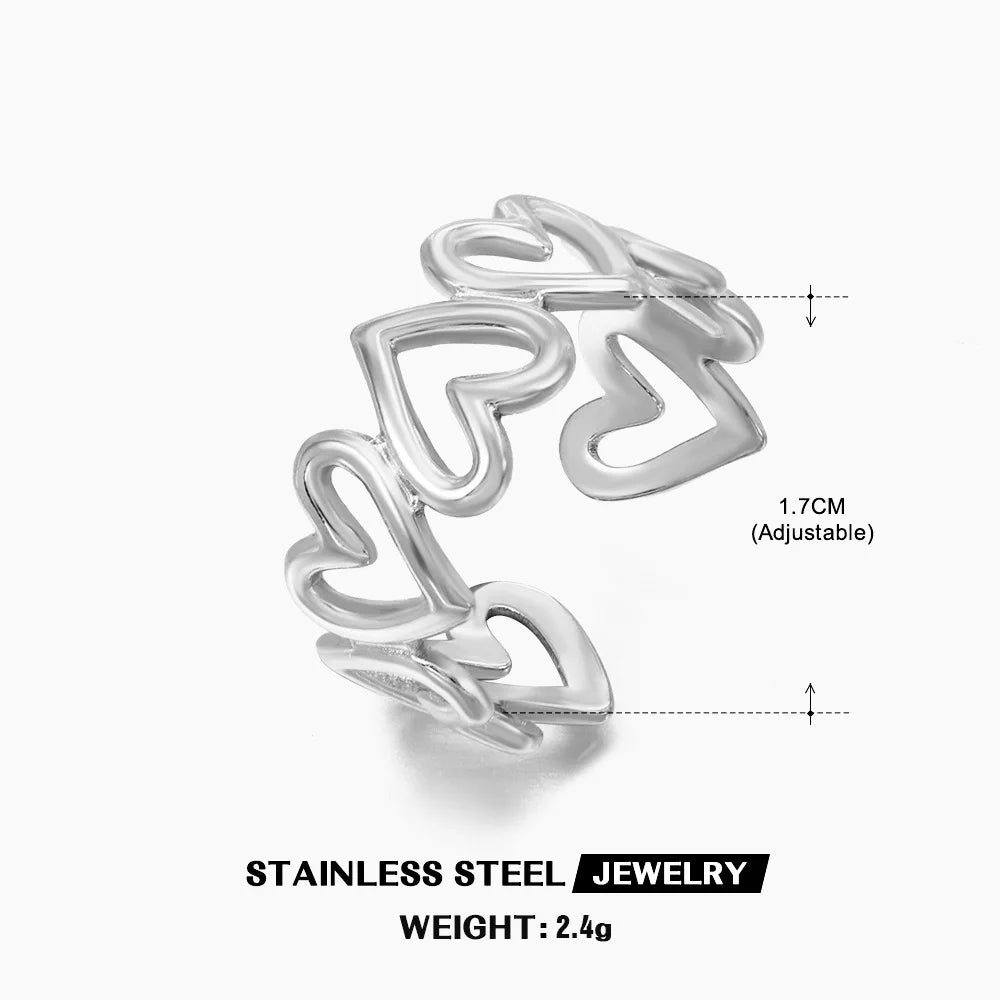 Bague Cœur Acier Inoxydable