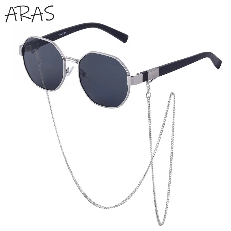 Lunettes de Soleil Octogonales & Chaîne