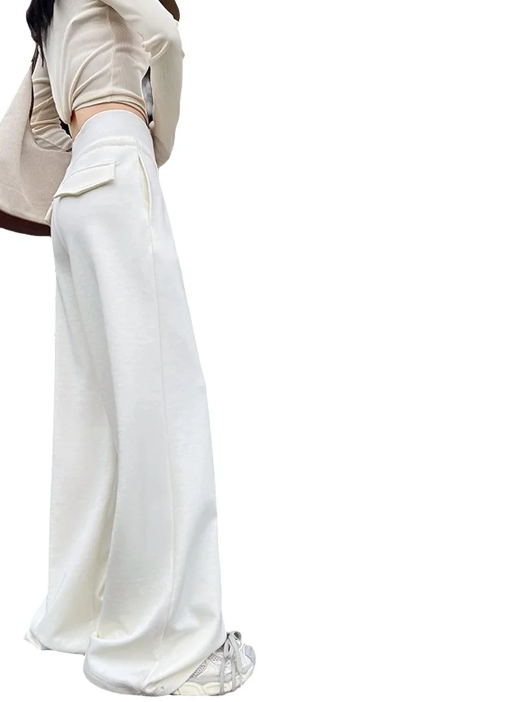 Pantalon Large Gris Sport & Style