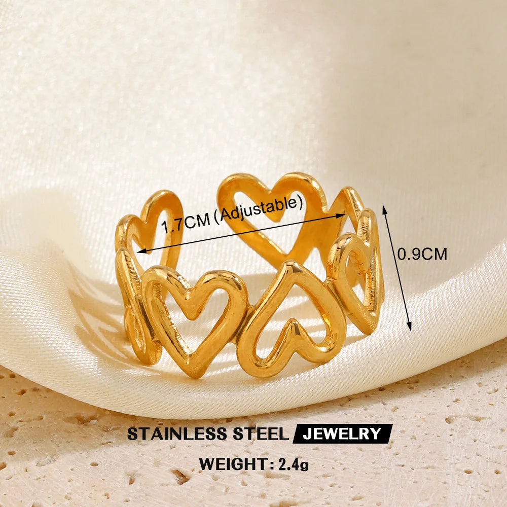 Bague Cœur Acier Inoxydable