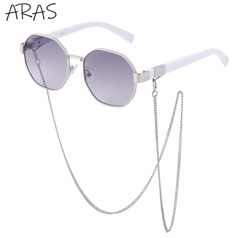 Lunettes de Soleil Octogonales & Chaîne