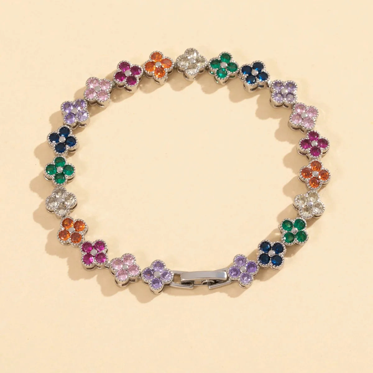 Bracelet Fleur Dorée Zircon