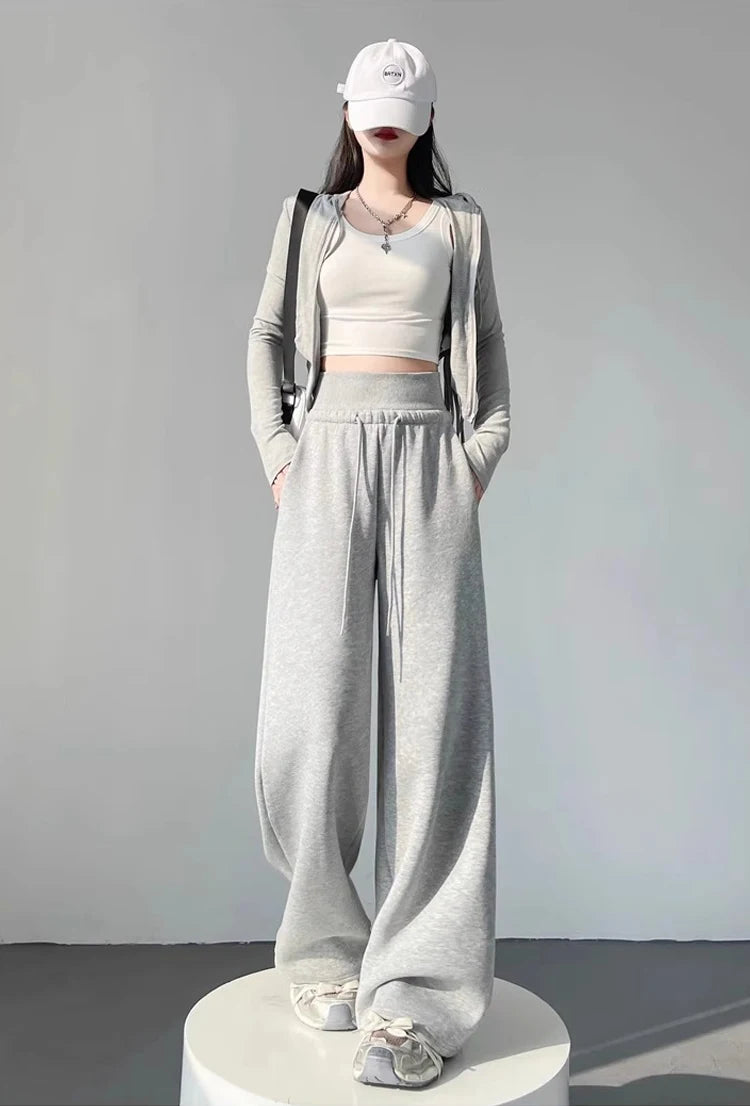 Pantalon Large Gris Sport & Style