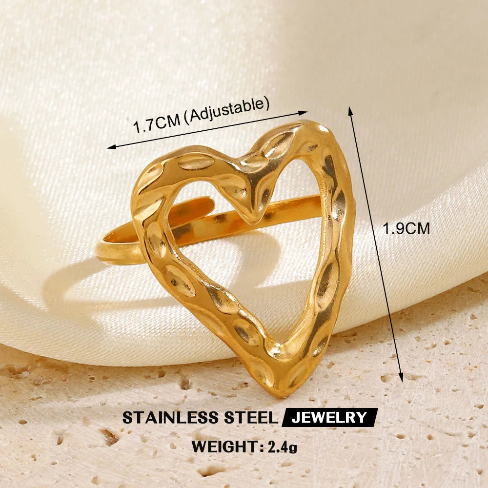 Bague Cœur Acier Inoxydable