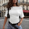 T-shirt Chic Décontracté Epaule Dénudée